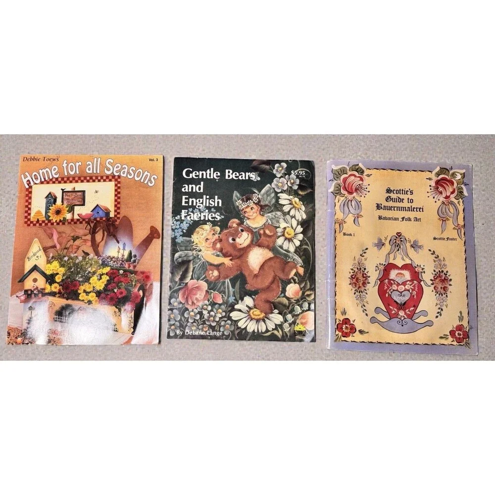 Vintage Decorative Painting Patterns Craft Books lot of 3